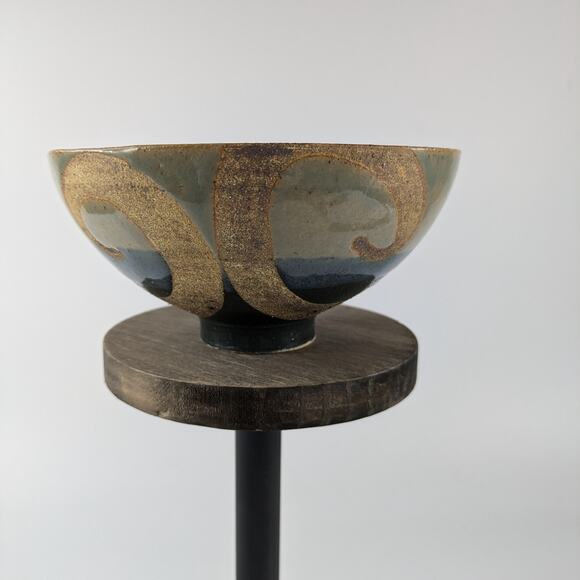 Hand-Turned Bowl Signed Studio Pottery Fine Art Ceramic 1 of 7 REPAIRED Decor - Picture 3 of 16